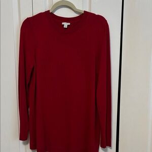 J. Jill Classic Red Crew Neck Sweater